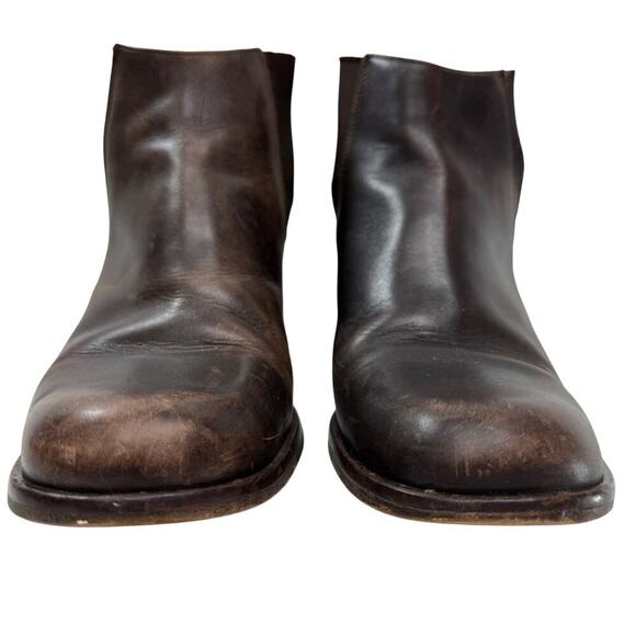 Chelsea Boot Vintage Y2K Size 8.5-9 Heeled Brown Leather Short Ankle Guess Italy - Picture 4 of 10